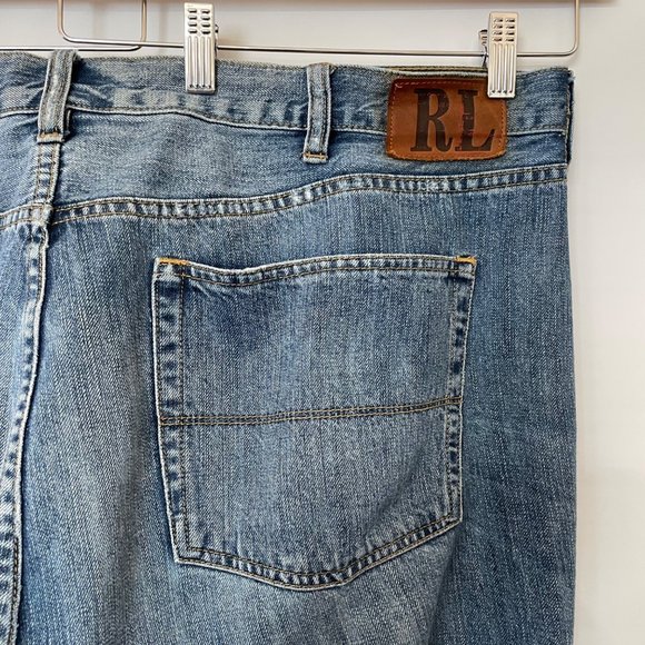 Ralph Lauren Polo Jeans Company Mens 42 Straight Leg Jeans Distressed Cotton - Picture 8 of 14